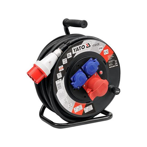 Yato YT-8120 Kabelaufroller 3 AC-Ausgänge 25 m