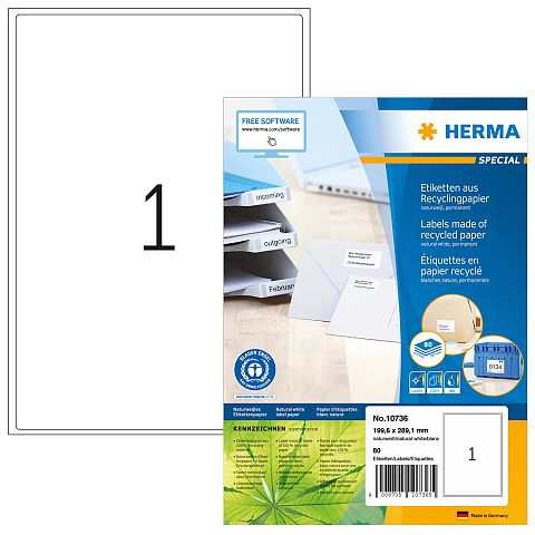 HERMA 10736 Druckeretikett Weiß Selbstklebendes Druckeretikett