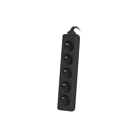 Lanberg PS0-05E-0300-BK Verlängerungskabel 3 m 5 AC-Ausgänge Drinnen Schwarz