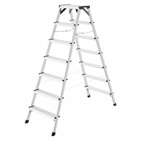 Hailo 8657-007 Leiter Klappleiter Aluminium, Schwarz