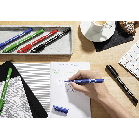 STABILO SENSOR Fineliner Schwarz, Blau, Grün, Hellgrün, Pink, Violett 6 Stück(e)