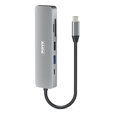 Port Designs 900162 Schnittstellen-Hub USB Typ-C Silber