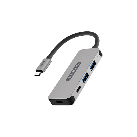 Sitecom CN-384 Schnittstellen-Hub USB 3.2 Gen 1 (3.1 Gen 1) Type-C 5000 Mbit/s Aluminium, Schwarz