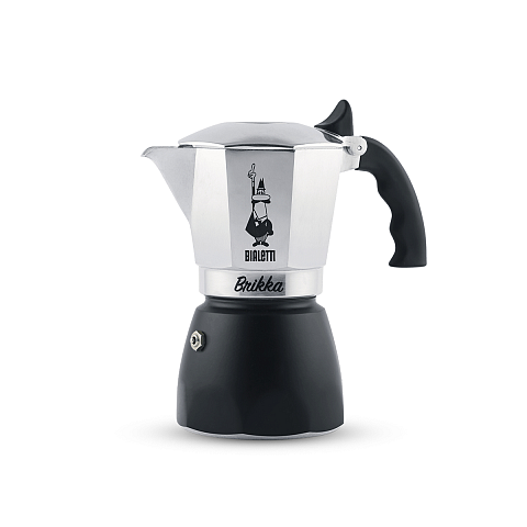Bialetti Brikka Mokka-Kanne 0,17 l Schwarz, Edelstahl