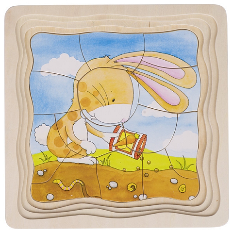 Goki 57495 Formpuzzle Tiere