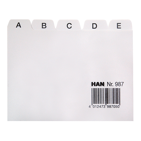 HAN Register A-Z, A7 quer Karteikarte Weiß