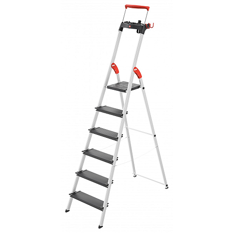 Hailo 8050-607 Leiter Klappleiter Aluminium, Schwarz