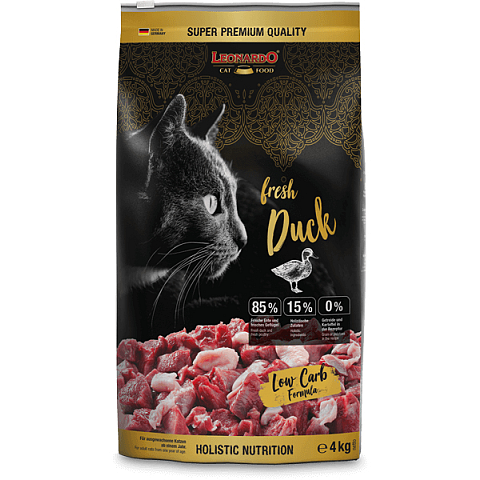 Leonardo Cat Food 757025 Katzen-Trockenfutter 4 kg Adult Ente
