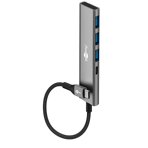 Goobay 76562 Schnittstellen-Hub USB Typ-C 5000 Mbit/s Grau