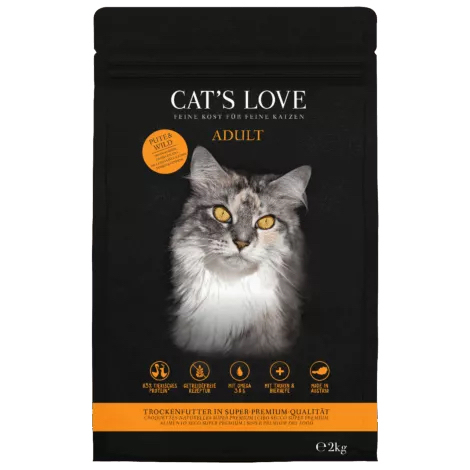 Cat's Love CDA02000TD Katzen-Trockenfutter 2 kg Adult Türkei, Wildfleisch