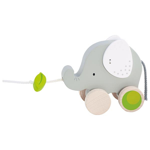 Goki Ziehtier Elefant mit Blatt