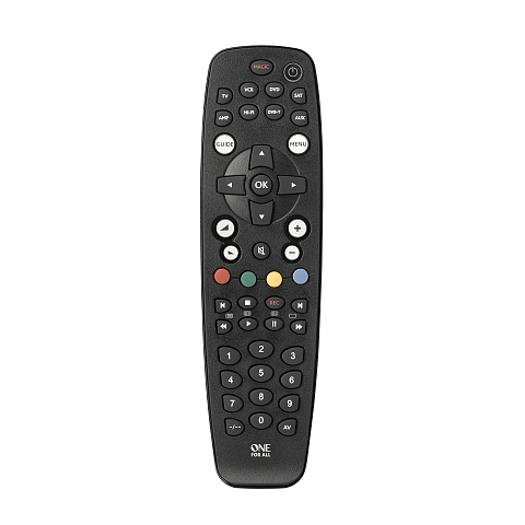 One For All Basic URC 2981 Fernbedienung IR Wireless TV, Beistellgerät, DVD/Blu-ray, Soundbar-Lautsprecher Drucktasten