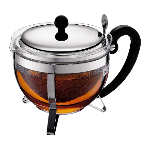 Bodum 1921-16-6 Teekocher 1,5 l Schwarz, Silber, Transparent