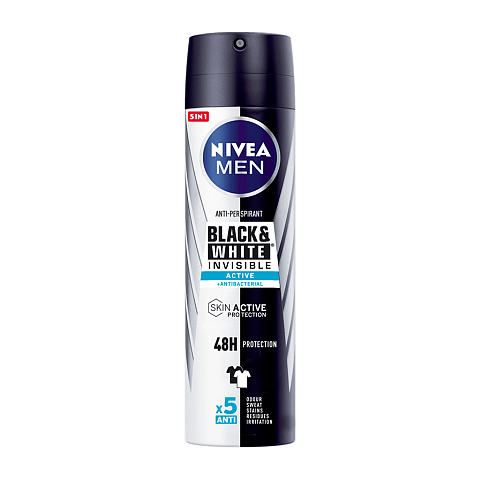 NIVEA Men Black & White Active Männer Spray-Deodorant 200 ml 1 Stück(e)