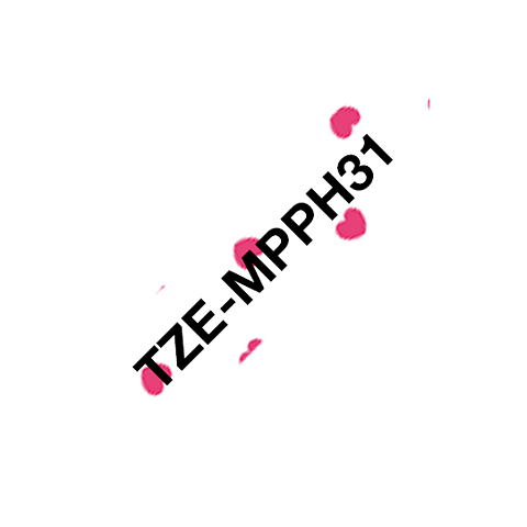 Brother TZE-MPPH31 Etiketten erstellendes Band Schwarz auf Rosa