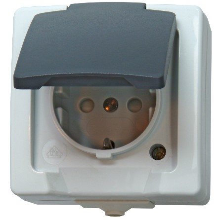 Kopp 107856005 Steckdose CEE 7/3 Grau