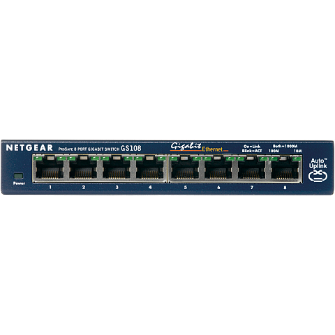 NETGEAR GS108GE Netzwerk-Switch Unmanaged Gigabit Ethernet (10/100/1000) Blau