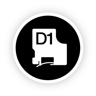 DYMO D1 - Standardetiketten - Schwarz auf Rot - 12mm x 7m
