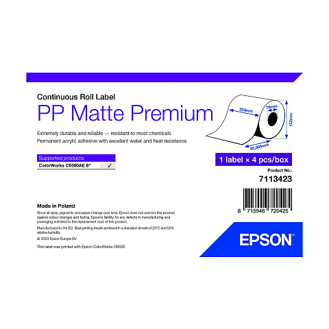 Epson 7113423 Druckeretikett Weiß Selbstklebendes Druckeretikett