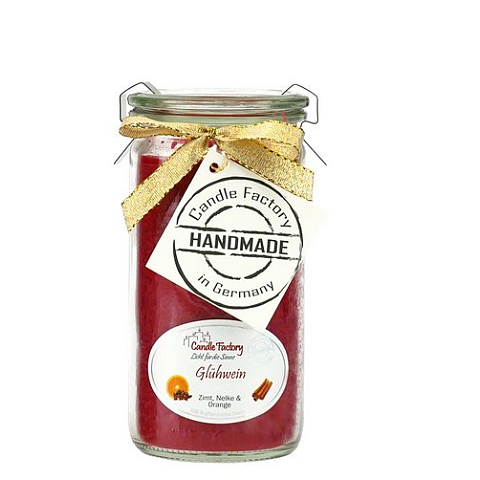 Candle Factory Mini Jumbo Wachskerze Rund Zimt, Orange Rot 1 Stück(e)