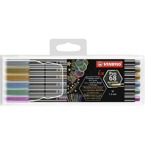 STABILO 6806/8-11-01 Filzstift Medium Kupfer, Gold, Metallicblau, Metallic green, Metallic violett, Silber 6 Stück(e)