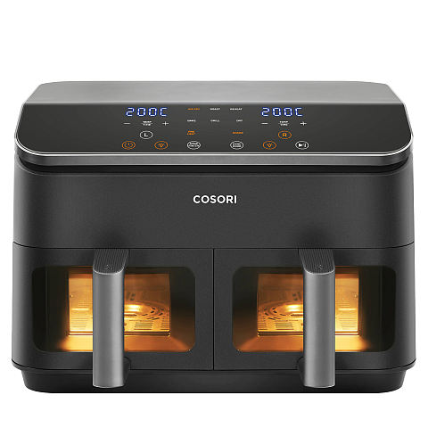 Cosori Dual Basket Chef Edition Doppel 8,5 l Eigenständig 1750 W Heißluftfritteuse Schwarz, Silber