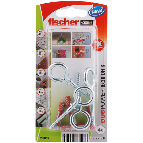 Fischer 535005 Schraubanker/Dübel 4 Stück(e) Schrauben- & Dübelsatz 30 mm