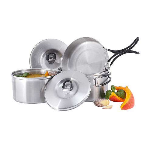 Tatonka 4000.000 Camping-Kochtopf Set Edelstahl