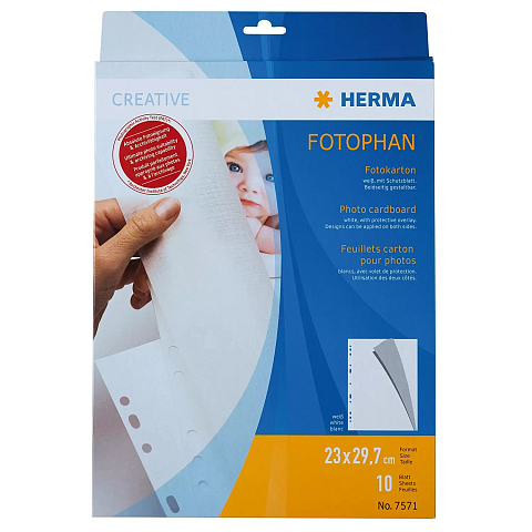 HERMA Fotokarton, 230x297 mm, weiß, 10 Blatt
