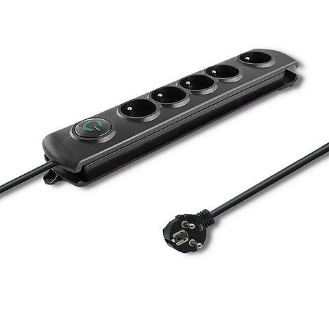 Qoltec 50271 Spannungsschutz Schwarz 5 AC-Ausgänge 230 V 3 m