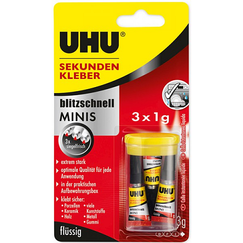 UHU Sekundenkleber blitzschnell Minis 1g