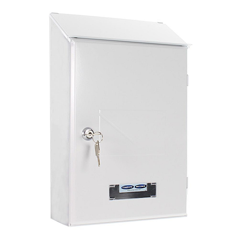 Rottner T02936 Briefkasten Weiß Wandmontierter Briefkasten Stahl