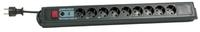 REV device protection socket line, 9-fold, 3,7m Schwarz 250 V
