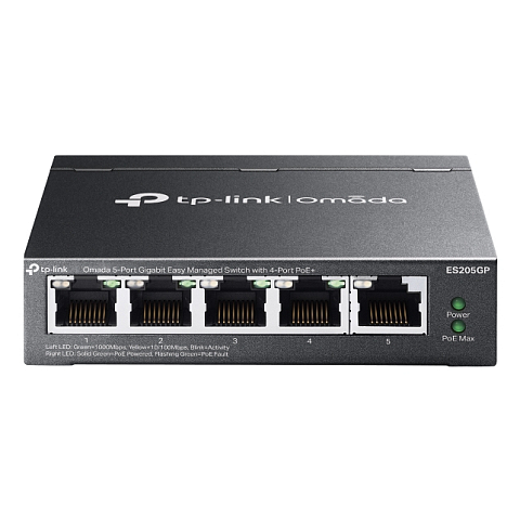 TP-Link Omada ES205GP Netzwerk-Switch Managed Gigabit Ethernet (10/100/1000) Power over Ethernet (PoE) Schwarz
