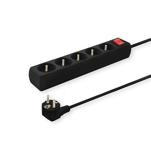 Savio LZ-04 Listwa zasilajca, 6 gniazd, 5m 6 AC-Ausgänge Typ F 2500 W Schwarz
