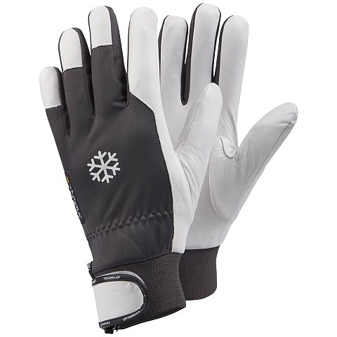 Ejendals TEGERA 117 Werkstatthandschuhe Grau, Weiß Latex, Leder, Polyester