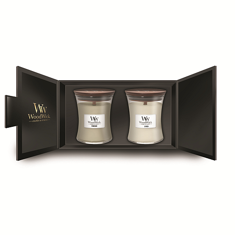 WoodWick Giftset 2 Medium Jar Wachskerze Rund 2 Stück(e)