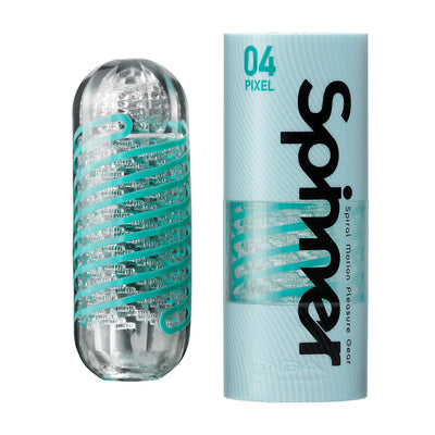 Tenga Spinner - 04 Pixel Männlicher Streichler Blau, Transparent