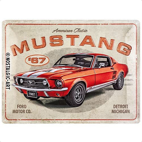 Nostalgic Art Ford Mustang Dekoratives Schild & Tafel für drinnen Metall Mehrfarbig