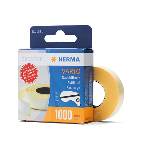HERMA Vario Nachfüllrolle, fest haftend, 1000 Klebestücke
