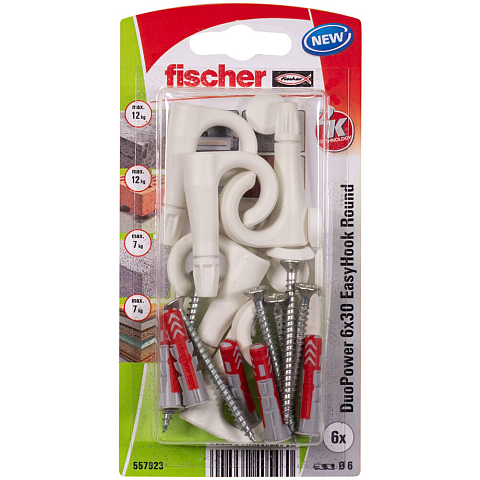 Fischer 557923 Schraubanker/Dübel 6 Stück(e) Schrauben- & Dübelsatz 30 mm