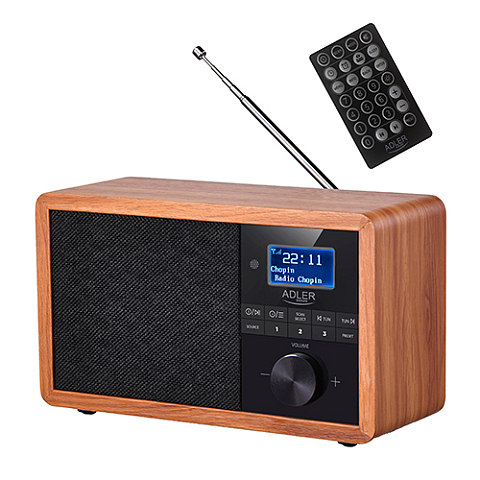 Adler AD 1184 Radio Tragbar Digital Schwarz, Holz