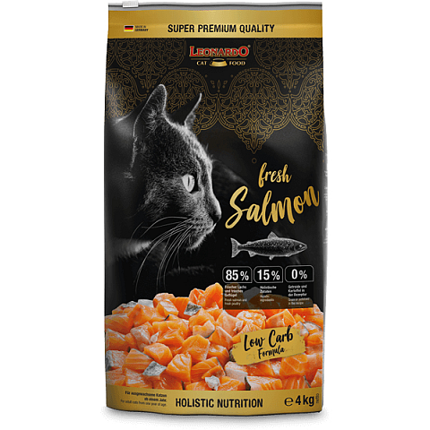 Leonardo Cat Food 757225 Katzen-Trockenfutter 4 kg Adult Lachs