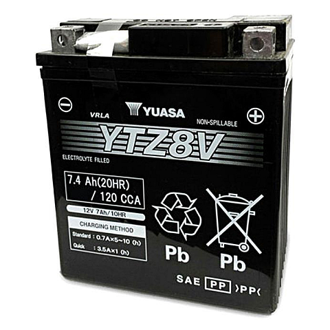 Yuasa YTZ8V Fahrzeugbatterie AGM (Absorbierende Glasmatte) 7,4 Ah 12 V 120 A Motorrad