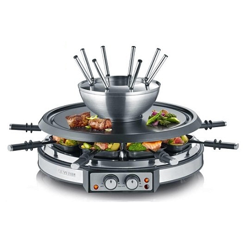 Severin RG 2348 Raclette Grill 8 Person(en) 1900 W Schwarz, Edelstahl