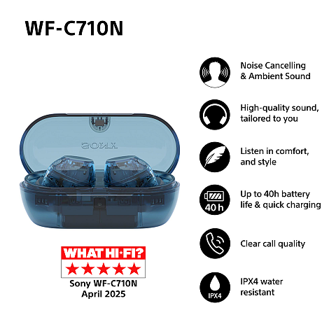 Sony WFC710NL.CE7 Kopfhörer & Headset True Wireless Stereo (TWS) im Ohr Anrufe/Musik USB Typ-C Bluetooth Blau