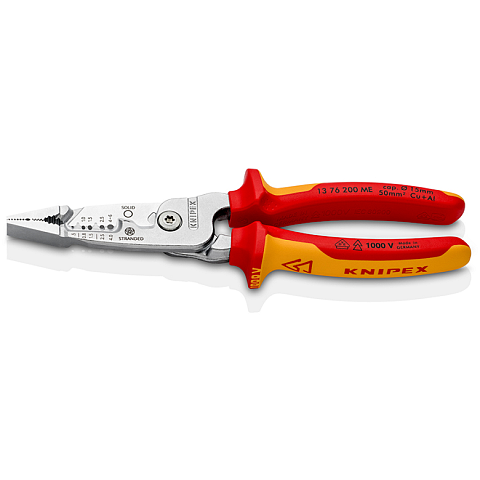 Knipex 13 76 200 ME Abisolierzange Rot, Edelstahl, Gelb