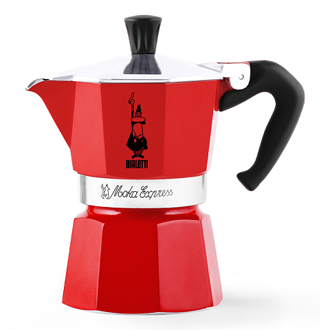 Bialetti 4941 Manuelle Kaffeemaschine Mokka-Kanne Rot