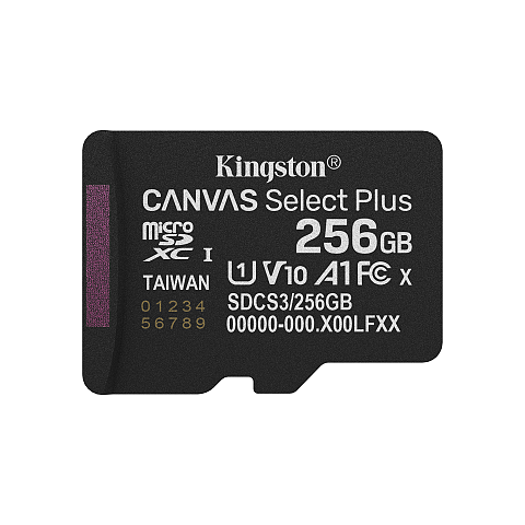 Kingston Technology 256GB micSDXC Canvas Select Plus Gen3 150R A1 (Ohne SD-Adapter)