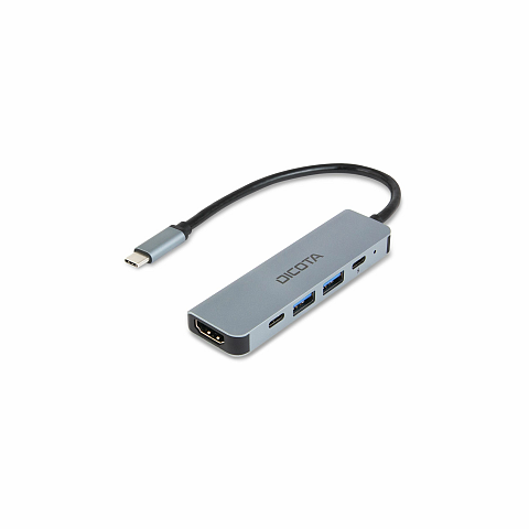 DICOTA D32060 Schnittstellen-Hub USB Typ-C Silber